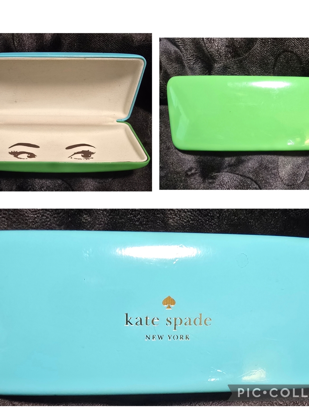 kate spade Turquoise and Lime Hard Shell Eyewear Case